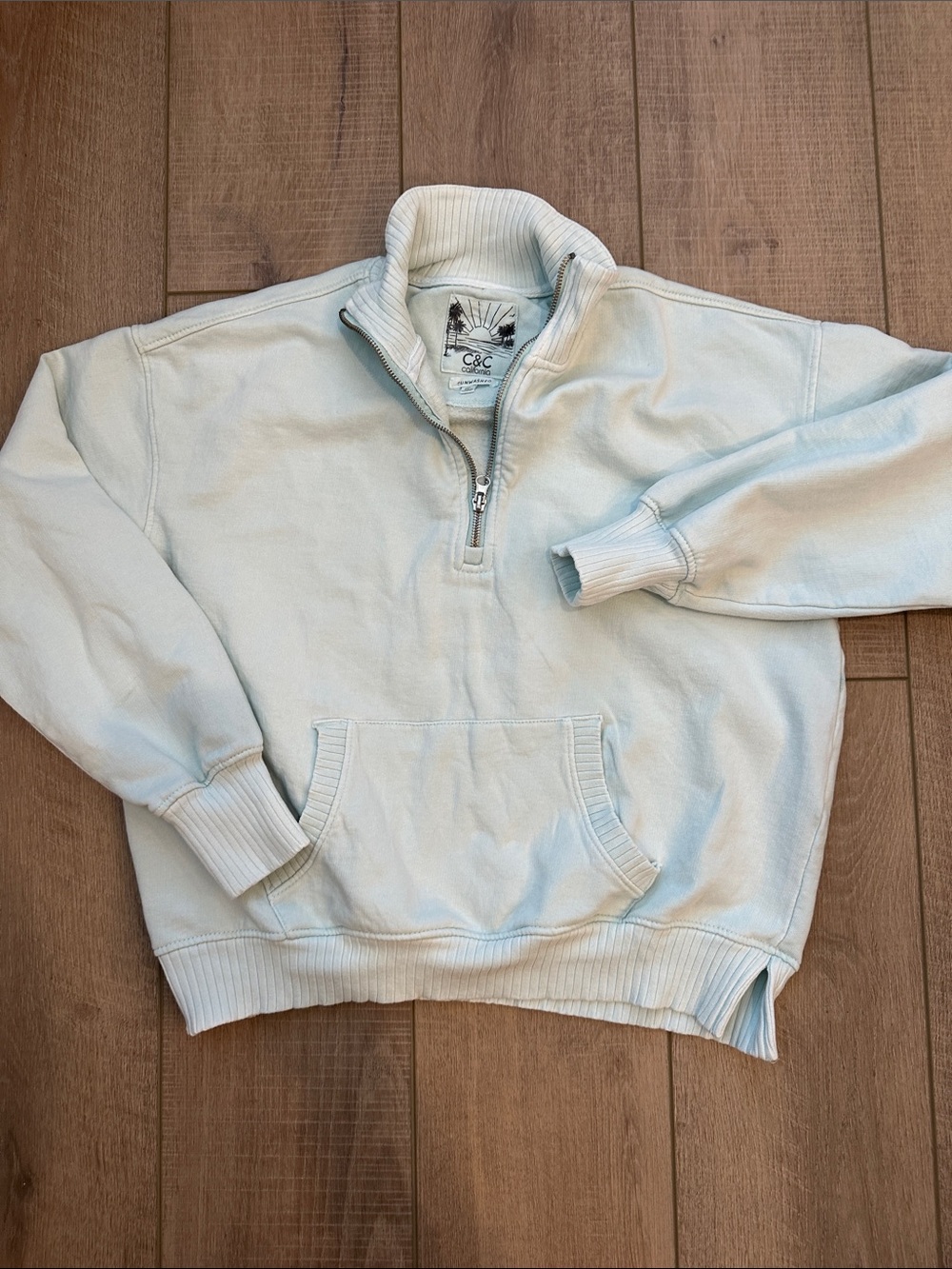 C&C California Women’s Pale Mint Half-Zip Sweatshirt